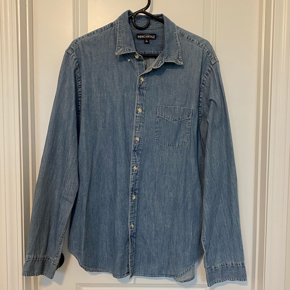 JCrew Chambray Button Down Sz L NWOT